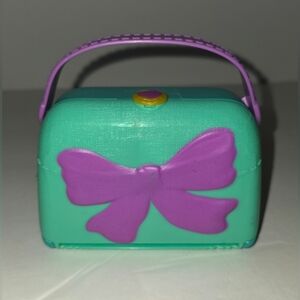 Polly Pocket Purse Purse 1990s Teal & Purple With Bow No Figures